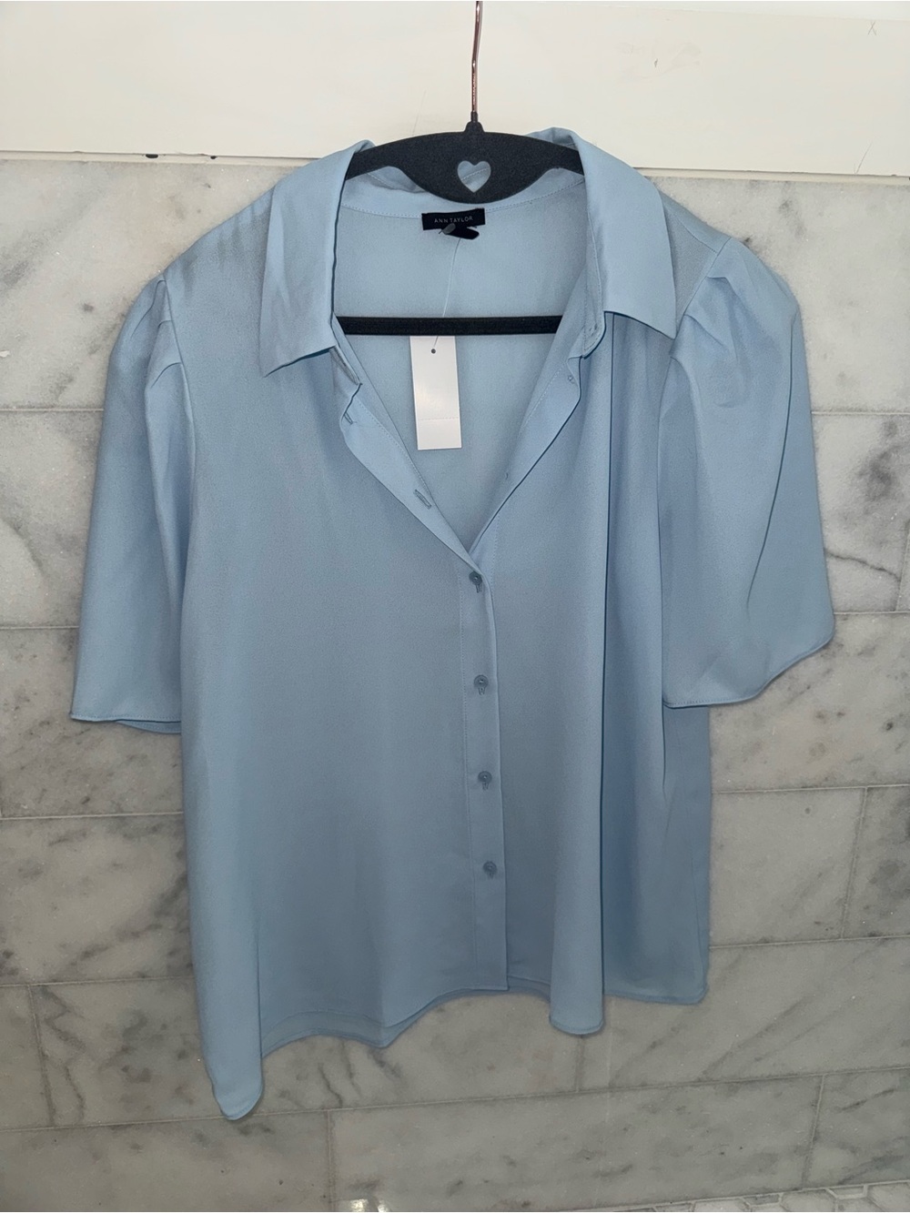 Ann Taylor Light Blue Button-Front Blouse – Size Medium – NWT